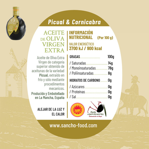 Aceite de Oliva Virgen Extra DOP variedad Picual y Cornicabra Cristal