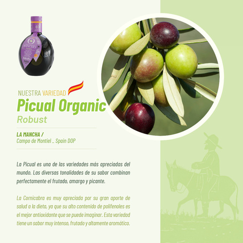 Aceite de Oliva Virgen Extra variedad Picula Organic