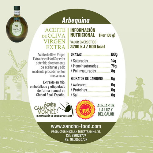 Aceite de oliva Virgen Extra variedad Arbequina PET