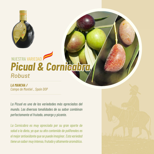 Aceite de Oliva Virgen Extra DOP variedad Picual y Cornicabra Cristal